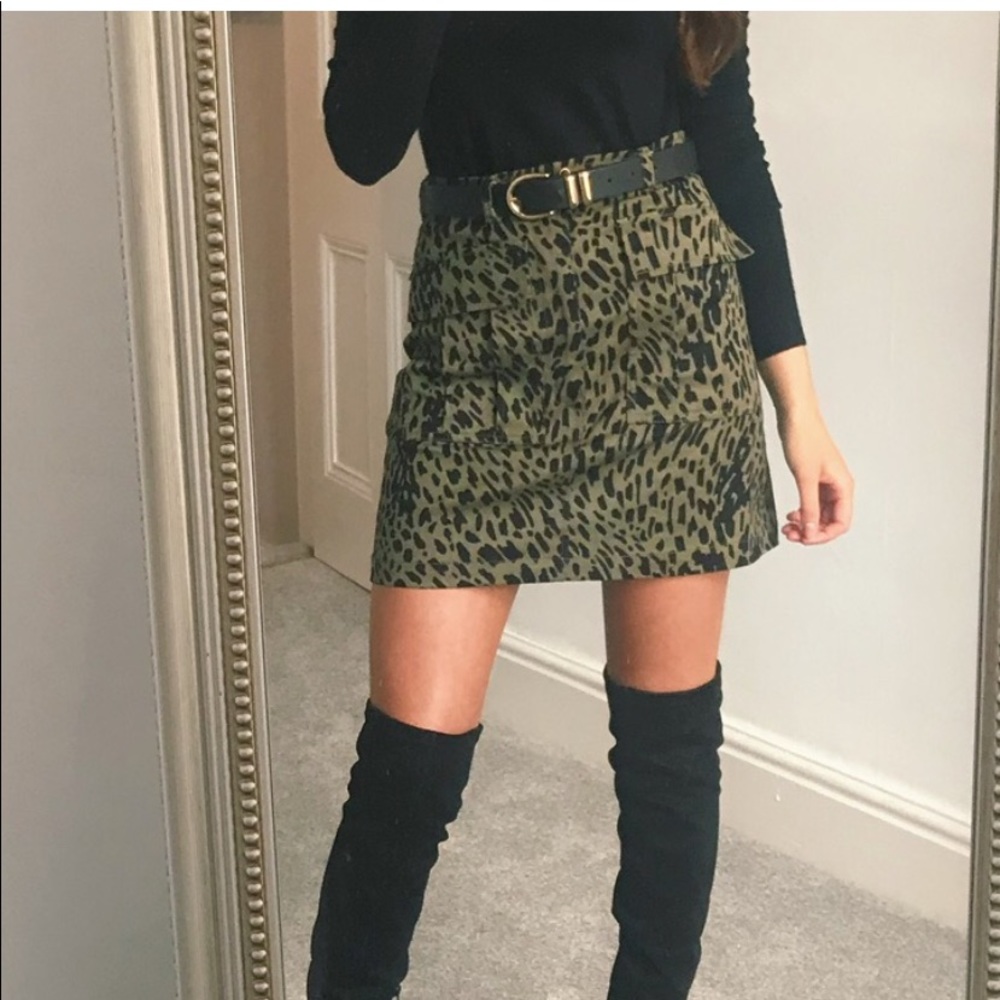 ZARA WOMAN CHEETAH ANIMAL PRINT MINI SKIRT XS